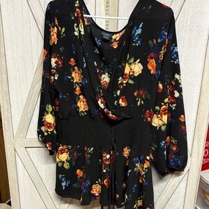 Rue21 Black Floral Blouse